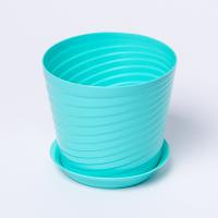 Цветочный горшок Верона 0,75л бирюзовый с поддоном