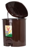 Ведро 11л для мусора с педалью шоколадный 020211