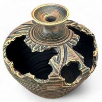 Бутылка-кашпо h20см умбра  V521/742585