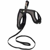 Шлейка+поводок АЭРО №6 д/кошек и собак обхв.груди 27-32см черная/035806/Дарэлл