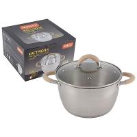 Кастрюля 4,5л Fortuna нерж.сталь с крышкой ручки силиконовые Кастрюля 4,5л Fortuna нерж.сталь с крышкой ручки силиконовые