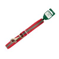 Поводок капрон 25мм*7м красный с серой полосой DONBARON