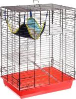 Клетка д/круп. грыз (шиншиллы и хорьки) 725жк/60*40*80 с гамаком/эт,лесен-железо/Гризли