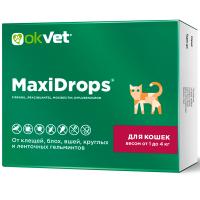 Капли МаксиДропс от внеш.и внутр.д/кошек от 1-4кг/60шт/AB1910 ЧЗ