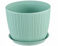 Кашпо ВЯЗАНИЕ 2,8л фисташковый М3121