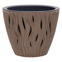 Кашпо Вдохновение 3л мокачино с вставкой КШ-9674 /12шт/ПП