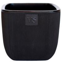 Кашпо Фабио 4,7л черный с дренаж вставкой /8шт/ЭД