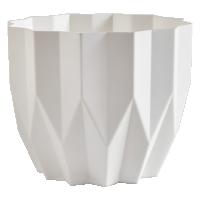 Кашпо Геометрия 0,8л белый с дренаж. вставкой КШ-4121 /27шт/ПП