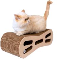 Когтеточка-лежанка Зверье мое картон восьмерка средняя с игрушкой 53*21*16см