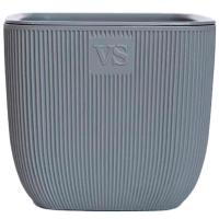 Кашпо Фабио 4,7л серый с дренаж вставкой /8шт/ЭД