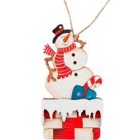 Игрушка деревянная Снеговик И2 на подвесе  Игрушка деревянная Снеговик И2 на подвесе