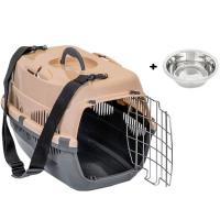 Переноска Спутник №2 ZooM с метал дверцей+наплечный ремень+мис до12кг 33*49*32см сер/пес/4094/Дарэлл