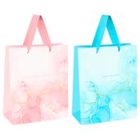 Пакет подарочный 18*23*10см "Marble pattern" фольга мат. ламинация ассорти MESHU /Рельеф