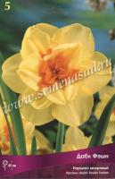 Нарцисс Махровый Дабл Фэшн (жёлтый с красно-оранжевой короной, 5шт, 12/14) 756157