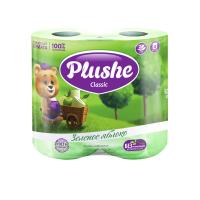 Туалетная бумага 2 слоя "Plushe Classic" 4рулона*18м зеленое яблоко 2097