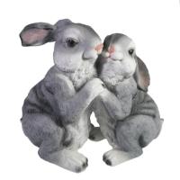 Фигура Два зайки (серый) L30W16H24см 713591/F545 