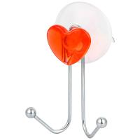 Крючок д/ванной двойной Сердце на присоске металл 004720/24шт/Рыжий Кот