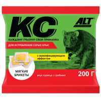 АЛТ "К-с" от серых крыс (тесто-сырный брикет) вкус курицы с грибами 200гр