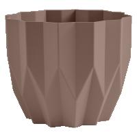 Кашпо Геометрия 0,8л мокачино с дренаж. вставкой КШ-4118 /27шт/ПП