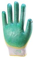 64330 Перчатки х/б с двойным латексным покрытием зеленый /10шт/Ф