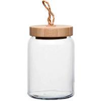 Банка стеклянная 860мл с бамбук крышкой ВУДИ /43583SLB