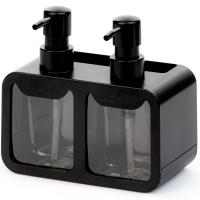 Диспенсер д/моющего средства и мыло с отделением д/хранения черный И8925 /30шт/Альтерн