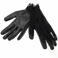 П234342 Перчатки п/э с ПУ покрытием черный PU472 /12шт/1200шт/ АПИ