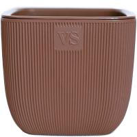 Кашпо Фабио 1,95л шоколадный с дренаж вставкой /8шт/ЭД