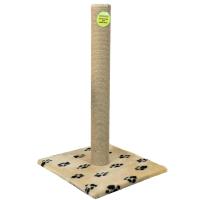Когтеточка столбик мех, джут бежевый 47*47*80см/DONBARON