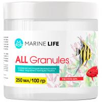 Рыбы банка Marine Life ALL Granules 250мл тонущие гранулы для всех видов рыб/100г/45шт