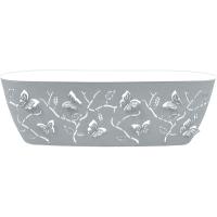 Балконный ящик Бабочки 47*15см 7,3л овальный серый шторм с вставкой РТ4016 /6шт/ ПР