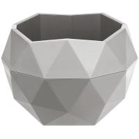 Кашпо Топаз 0,45л серый жемчуг с вставкой КШ-9641 /27шт/ПП 