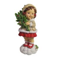 Фигура Девочка с веткой омелы(бежевый) L7W7H17 715333/W201