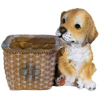 Щенок у квадратной корзины L21 W15 H18см 123173/K028