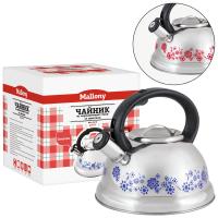 Чайник 3л MAL-0417В нерж.сталь, с рисунком, со свистком, капс.дно