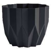 Кашпо Геометрия 0,8л антрацит с дренаж. вставкой КШ-4122 /27шт/ПП