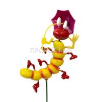 Стикер садовый Гусеница с зонтиком  GS-51-CWU 000659