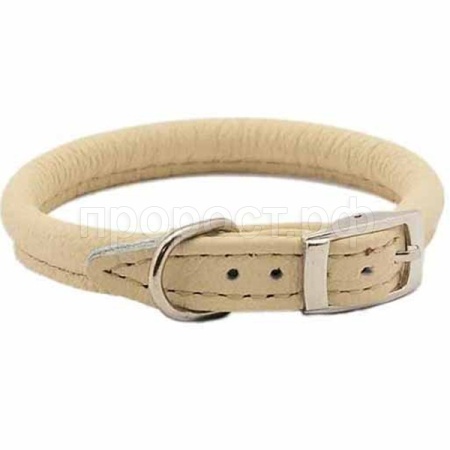 Ошейник кожа 5мм Корд круглый 22-26см бежевый/410211беж/Дарэлл