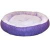 Лежанка ватрушка плюш фиолетовый горох 70*17см/DONBARON