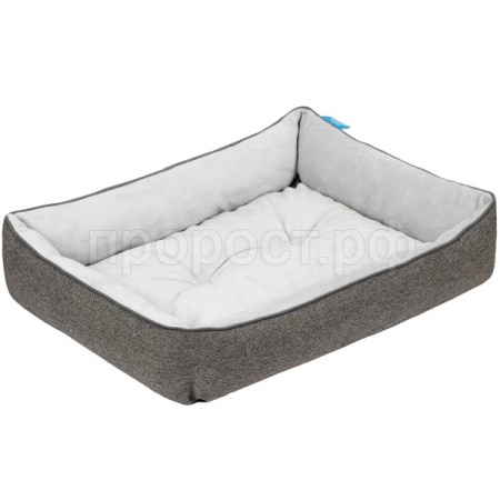 Лежанка ЛОФТ ФРЕЙМ плюш рогожка XL 66х55х13см ЛФ-54 серый