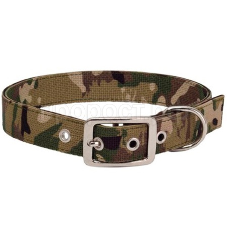 Ошейник капрон 30мм"Камуфляж"47-57см зеленый/20130003-05/Каскад