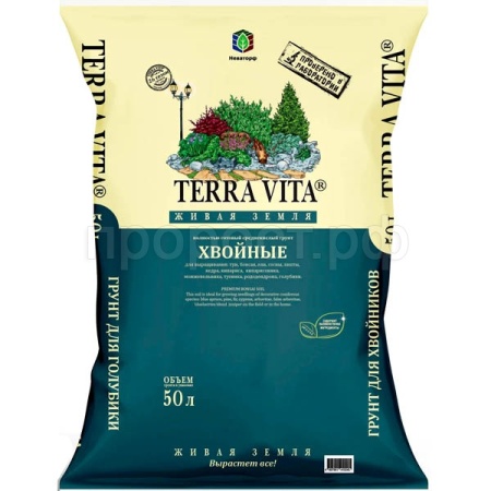 Грунт TERRA VITA Живая Земля для Хвойных 50л Грунт TERRA VITA Живая Земля для Хвойных 50л