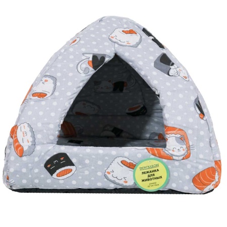 Лежанка Домик Вигвам поролоновая хлопок  МИКС 42*34*18см/DONBARON