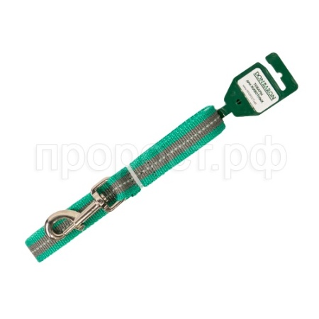 Поводок капрон 25мм*2м зеленый с серой полосой DONBARON