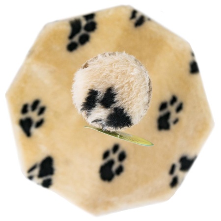 Когтеточка столбик мех, джут бежевый 35*35*50см/DONBARON