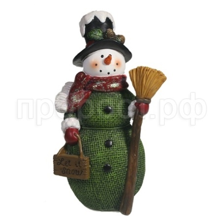 Снеговик с метлой L9.5W8.5H18  714153  Снеговик с метлой L9.5W8.5H18  714153