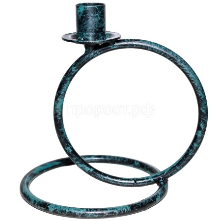 ДЕКОР Подсвечник Кольцо 1свеча антик зеленый РЗДИ/1шт