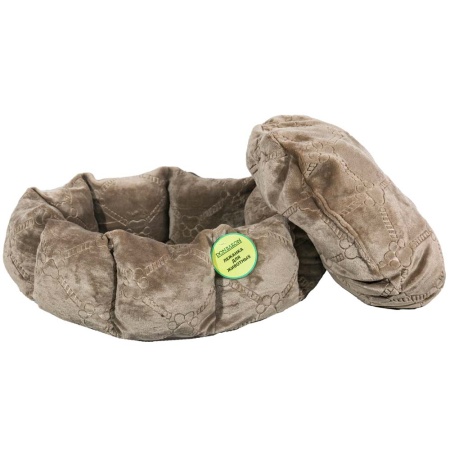 Лежанка круглая с подушкой коричневая 52*20см/DONBARON