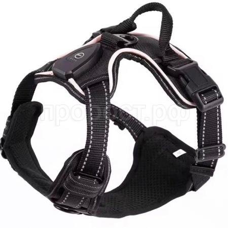 Шлейка с LED подсветкой M ш.35-50 гр.55-70 Ш-32 черный