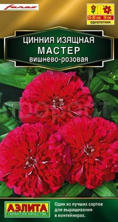 Аэлита Цинния Мастер вишнево-розовая 12шт